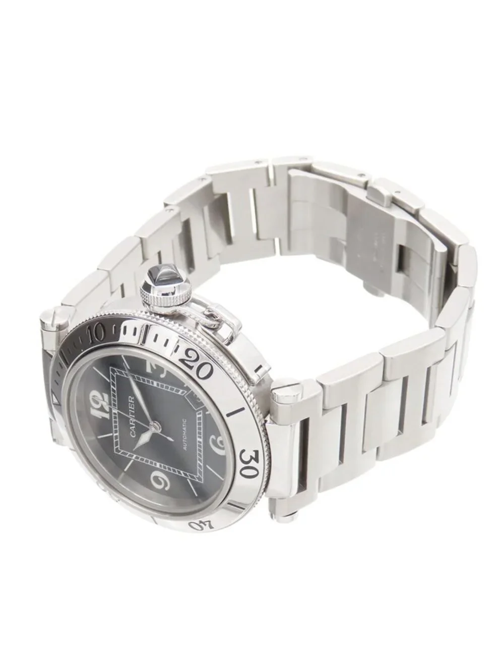 Cartier Pasha Seatimer Black SS Watch Automatic